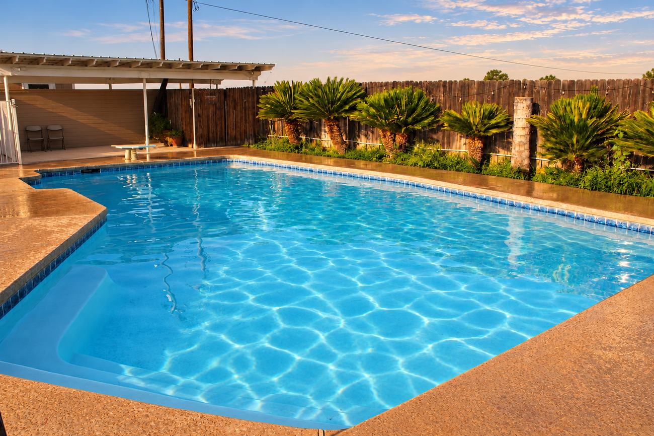 The pool at golden hour