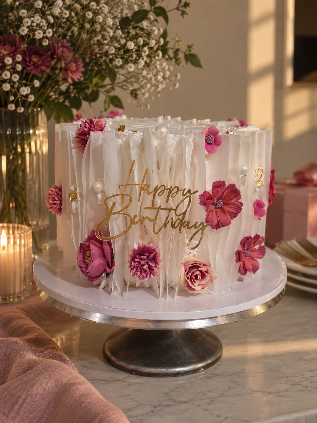 Floral birthday cake